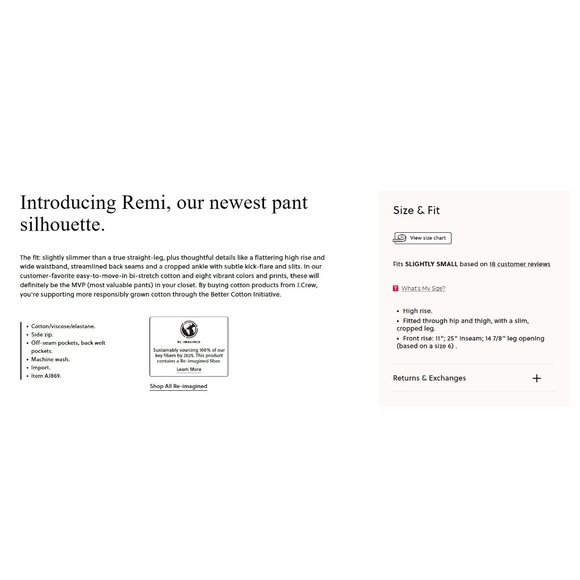 J. Crew Remi Pant, NEW, Grey, 8P, bi-stretch cotton, work pants, grayish… - Picture 9 of 9